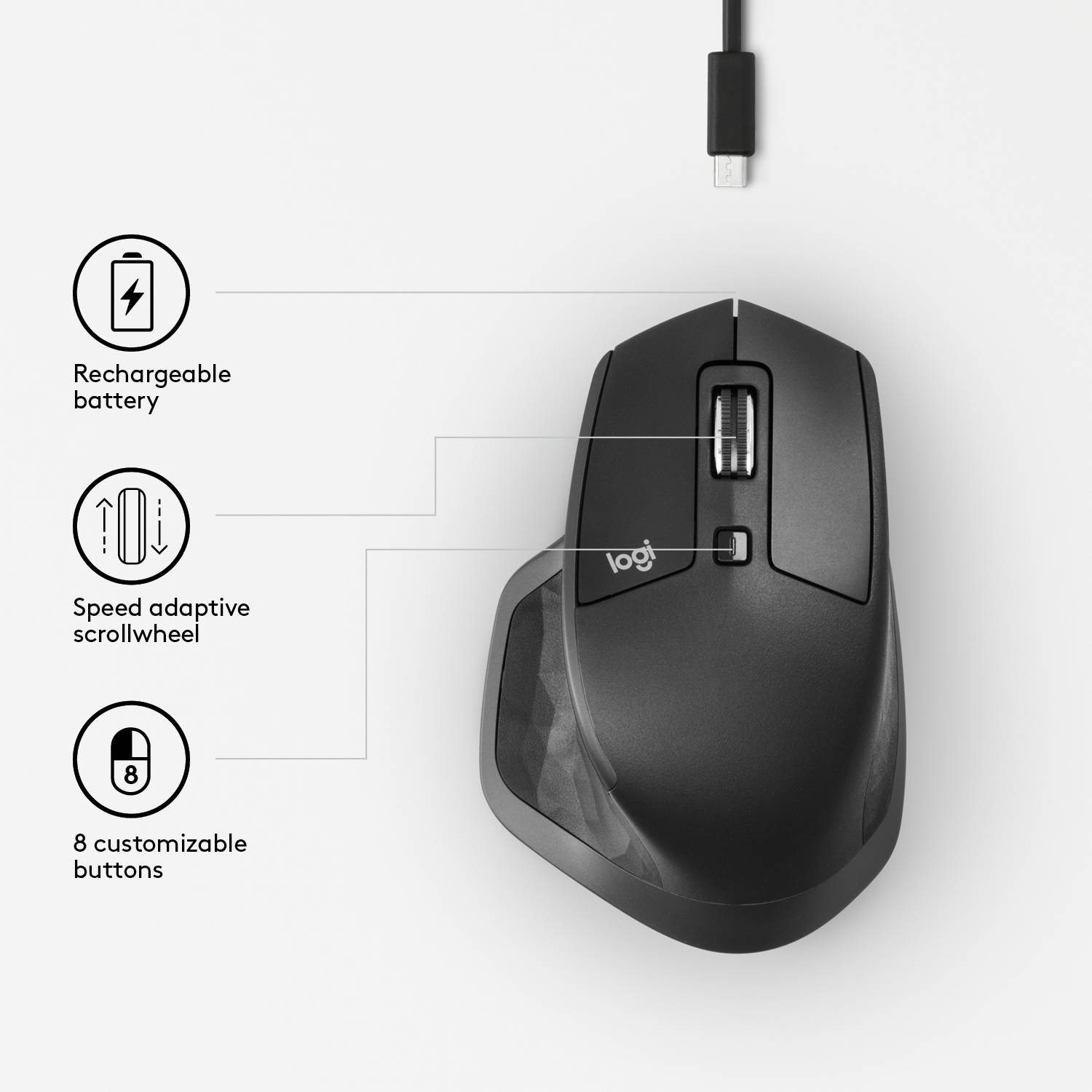 Rca Informatique - image du produit : MX MASTER 2S WIRELESS MOUSE GRAPHITE - EMEA