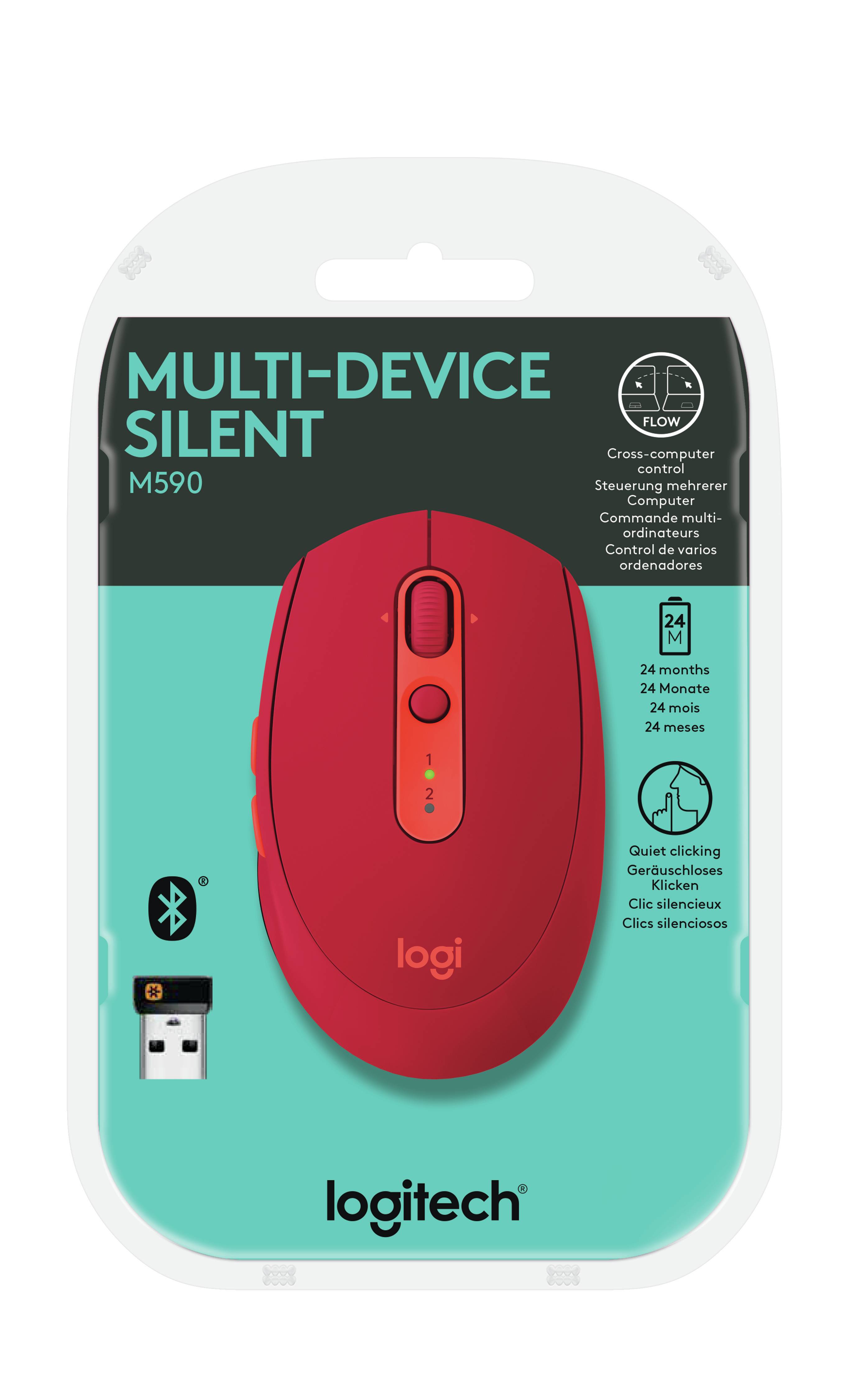 Rca Informatique - image du produit : WIRELESS MOUSE M590MULTI-DEVICE SILENT - RUBY - EMEA