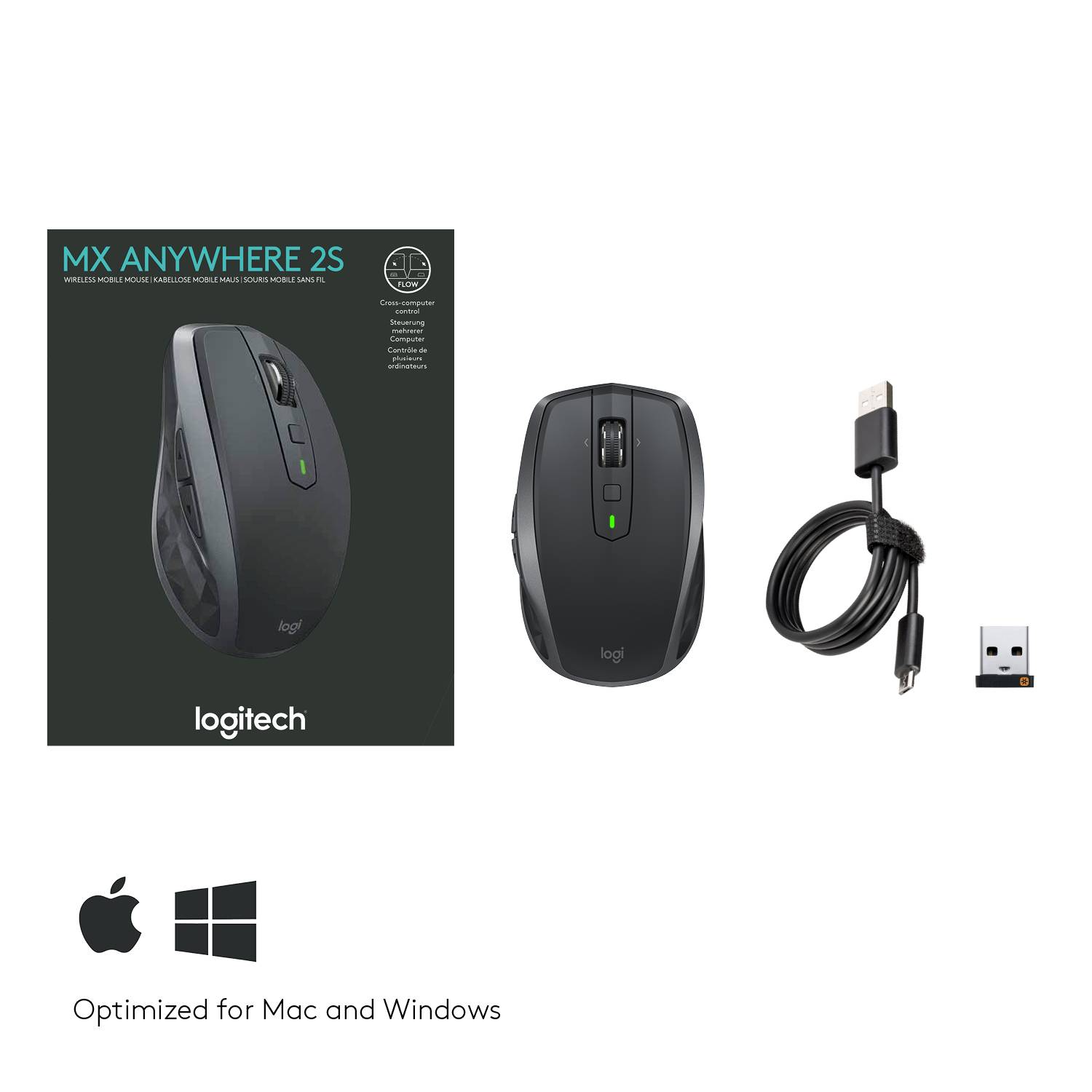 Rca Informatique - image du produit : MX ANYWHERE 2S WRLSMOBILE MOUSE GRAPHITE - EMEA