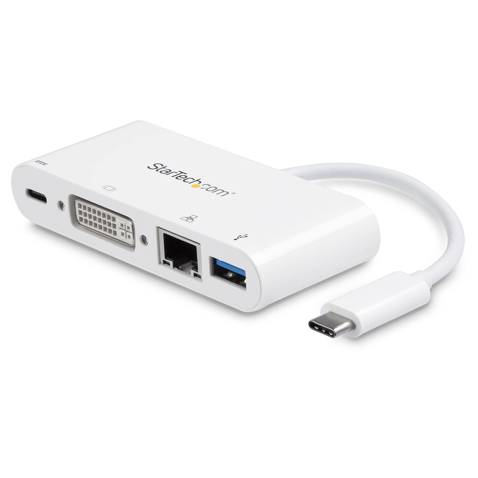 Rca Informatique - image du produit : USB-C MULTIPORT ADAPTER - WITH POWER DELIVERY DVI GBE - USB 3