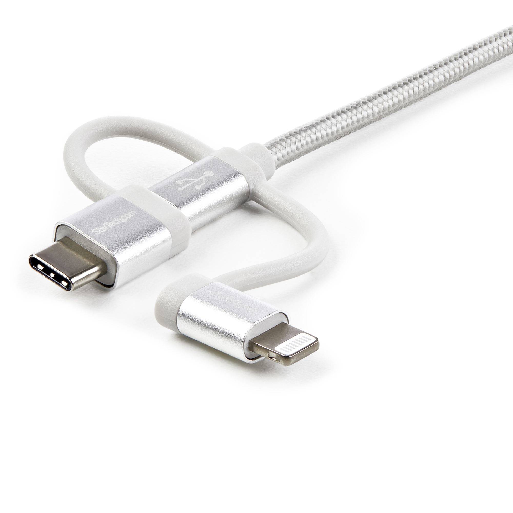Rca Informatique - image du produit : 1M 3 IN 1 CHARGER - LIGHTNING USB C OR MICRO-USB - BRAIDED