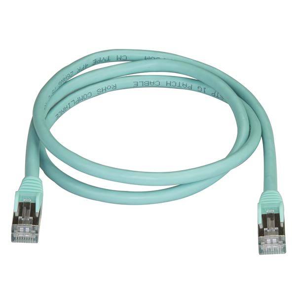 Rca Informatique - image du produit : 1M CAT6A PATCH CABLE - AQUA CAT 6A NETWORK CABLE - STP