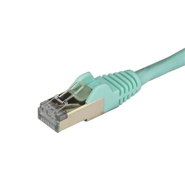 Rca Informatique - image du produit : 1M CAT6A PATCH CABLE - AQUA CAT 6A NETWORK CABLE - STP