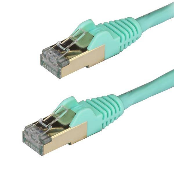 Rca Informatique - Image du produit : 1M CAT6A PATCH CABLE - AQUA CAT 6A NETWORK CABLE - STP