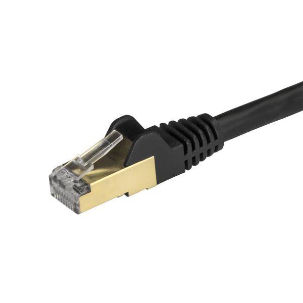 Rca Informatique - image du produit : 1M CAT6A PATCH CABLE - BLACK CAT 6A NETWORK CABLE - STP