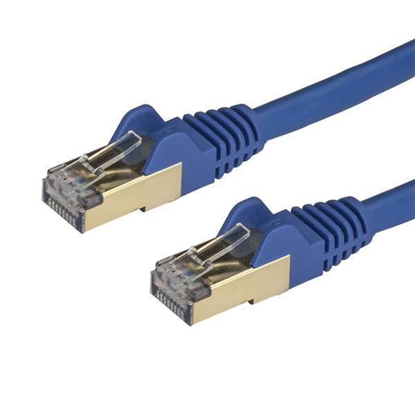 Rca Informatique - image du produit : 1M CAT6A PATCH CABLE - BLUE CAT 6A NETWORK CABLE - STP