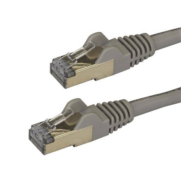 Rca Informatique - image du produit : 1M CAT6A PATCH CABLE - GRAY CAT 6A NETWORK CABLE - STP