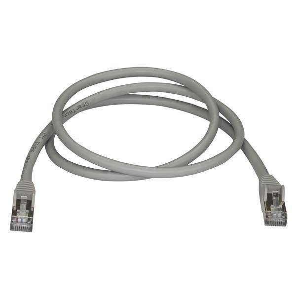 Rca Informatique - image du produit : 1M CAT6A PATCH CABLE - GRAY CAT 6A NETWORK CABLE - STP