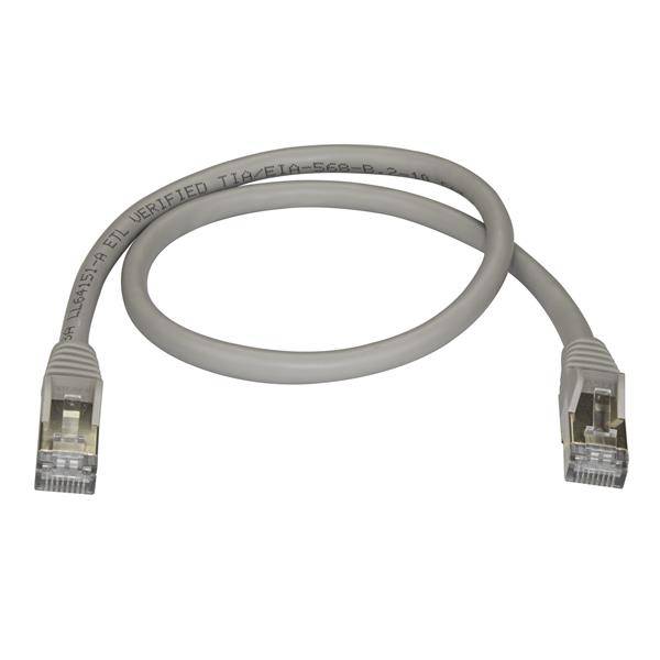 Rca Informatique - image du produit : 0.5M CAT6A PATCH CABLE - GRAY CAT 6A NETWORK CABLE - STP