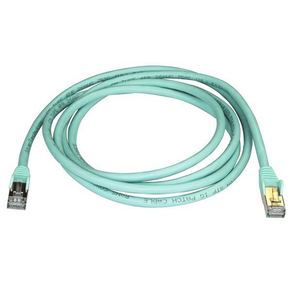 Rca Informatique - image du produit : 2M CAT6A PATCH CABLE - AQUA CAT 6A NETWORK CABLE - STP