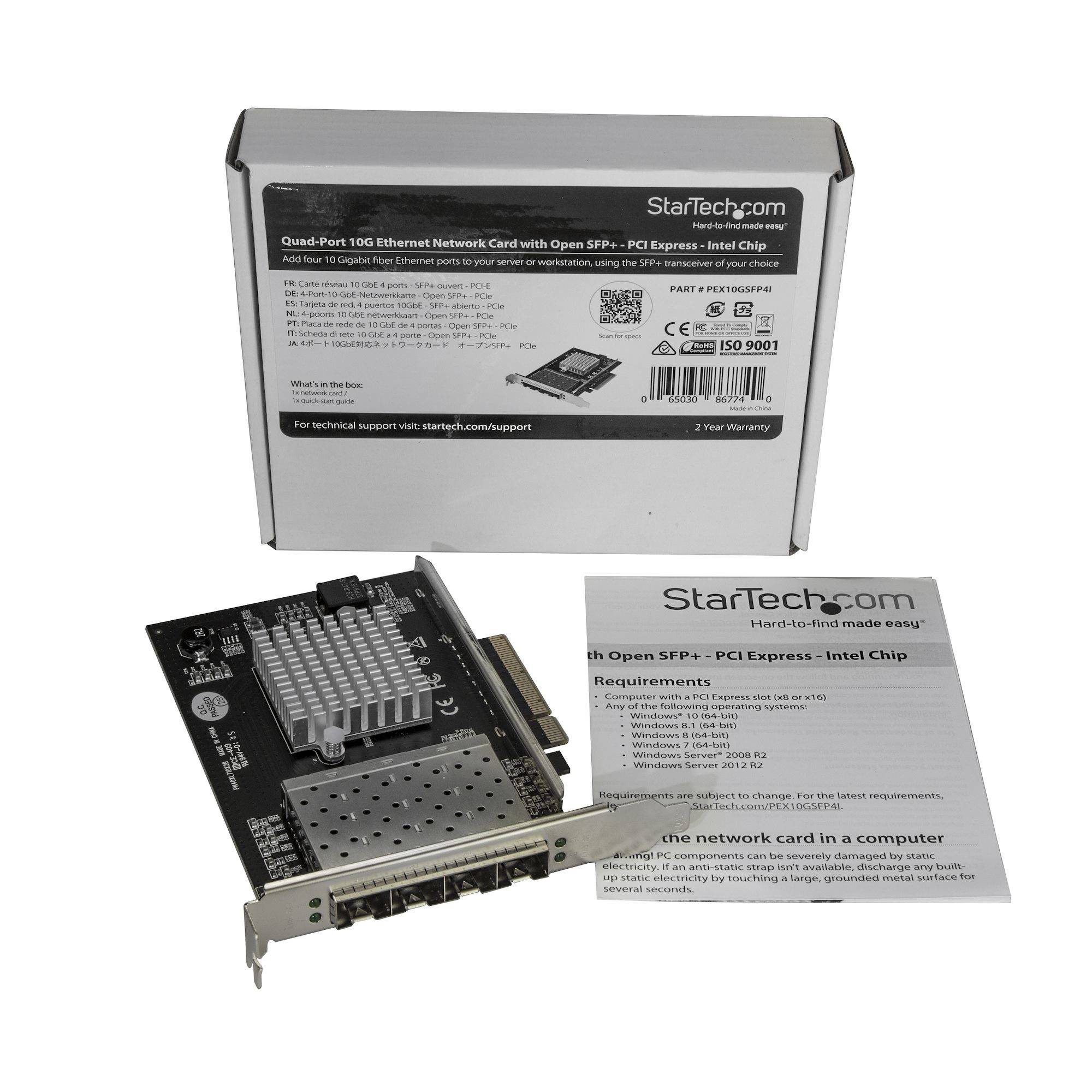 Rca Informatique - image du produit : 4 PORT PCIE NETWORK CARD WITH OPEN SFP+ - INTEL XL710 CHIP