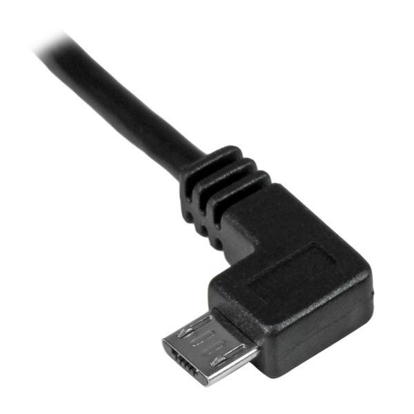 Rca Informatique - image du produit : 0.5M LEFT ANGLE MICRO USB CHARGE + SYNC CABLE - 24 AWG