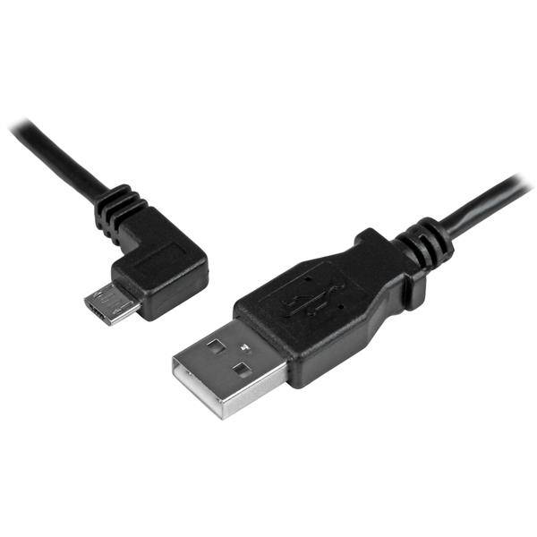 Rca Informatique - Image du produit : 0.5M LEFT ANGLE MICRO USB CHARGE + SYNC CABLE - 24 AWG