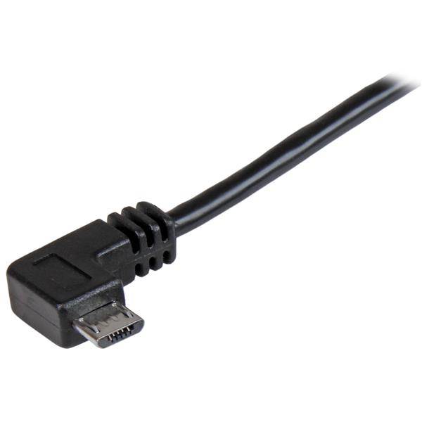 Rca Informatique - image du produit : 0.5M RIGHT ANGLE MICRO USB CHARGE + SYNC CABLE - 24 AWG