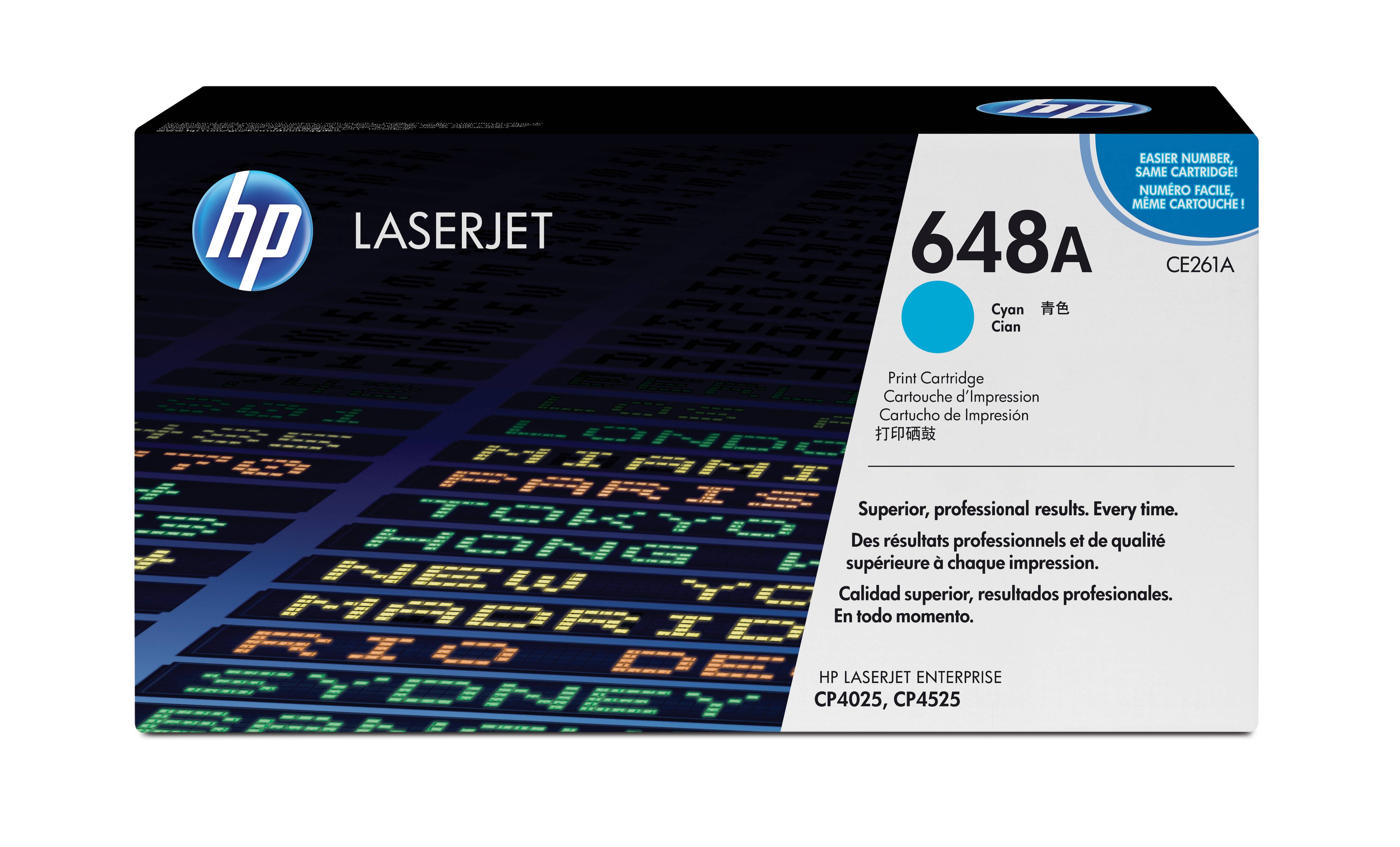 Rca Informatique - Image du produit : TONER CARTRIDGE 648A CYAN COLOR LASERJET CE261A