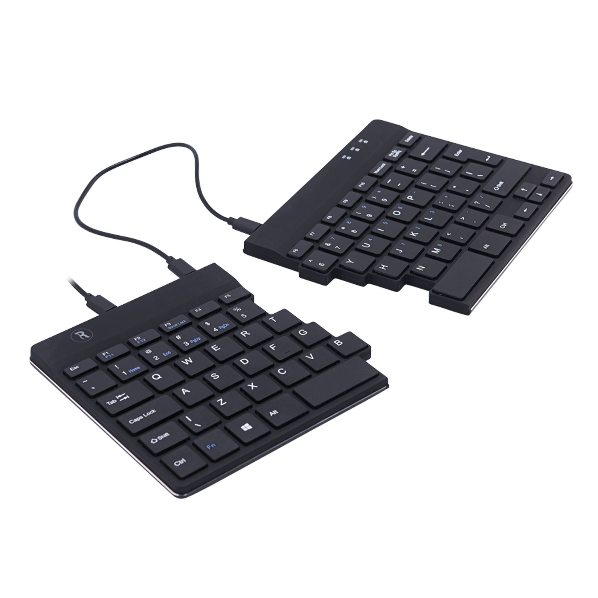 Rca Informatique - image du produit : R-GO SPLIT ERGONOMIC KEYBOARD US LAYOUT QWERTY BLK WIRED