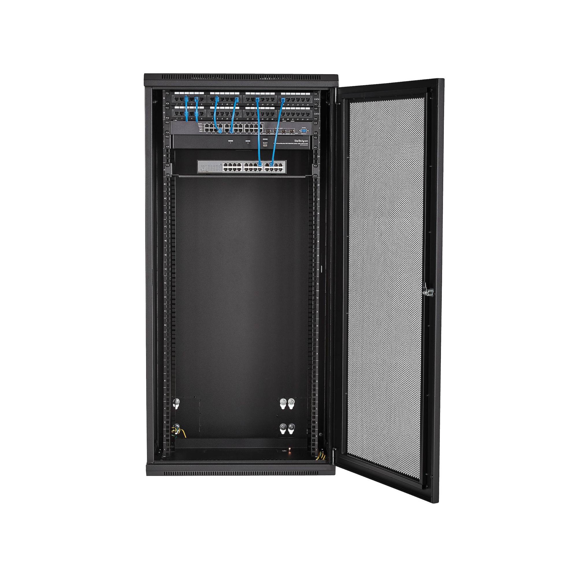 Rca Informatique - image du produit : 26U SERVER RACK ENCLOSURE WITH HINGE-WALL MOUNT NETWORK RACK