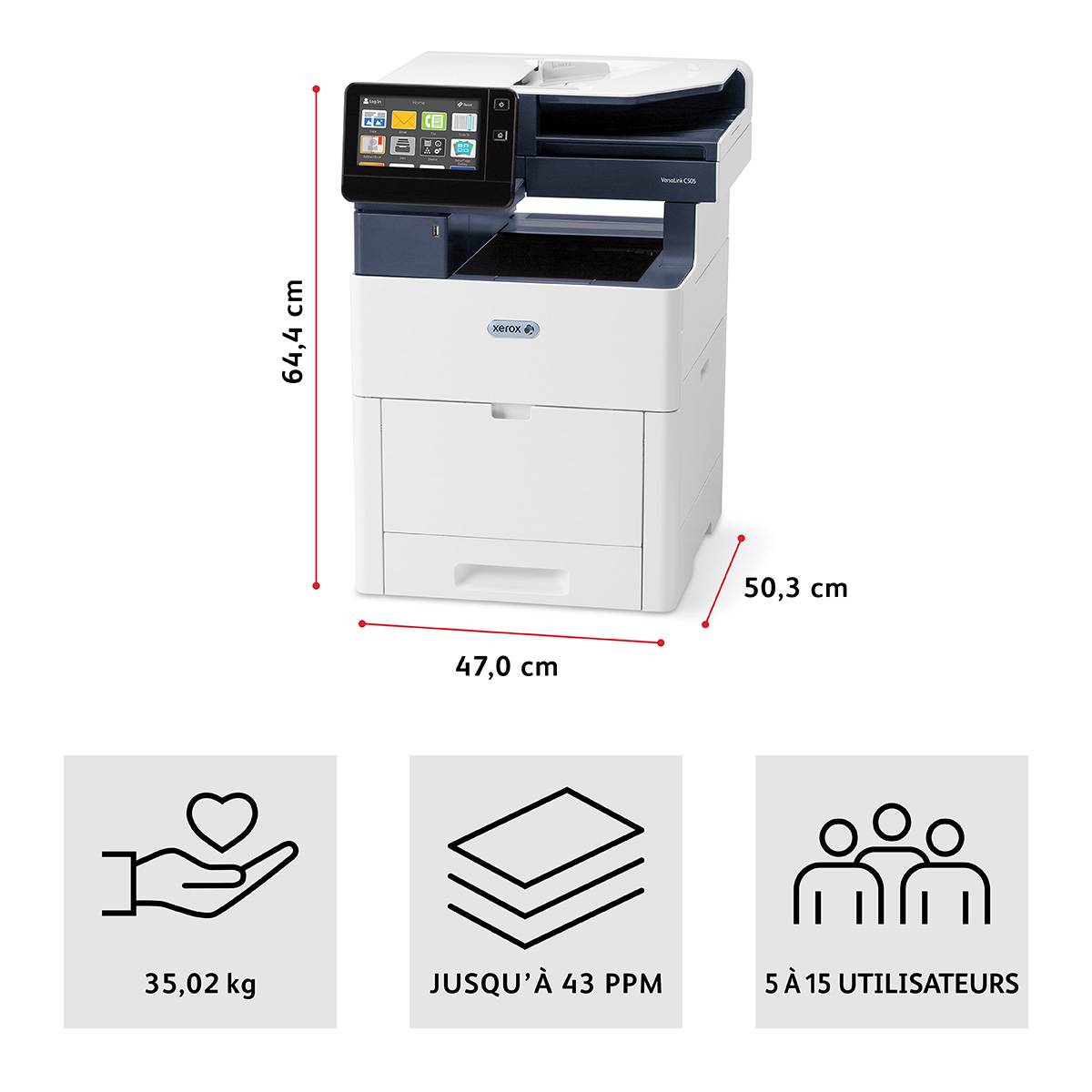 Rca Informatique - image du produit : VERSALINK C505/XM 600DPI 4GB 43PPM PRNT/SCN/FAX