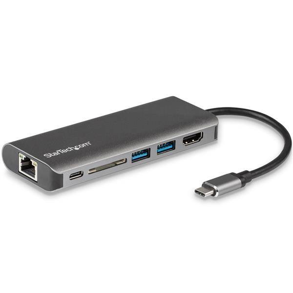 Rca Informatique - Image du produit : USB-C MULTIPORT ADAPTER WITH SD PD - 4K HDMI - GBE - 2X USB-A