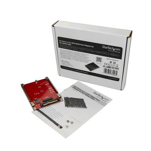 Rca Informatique - image du produit : M.2 TO U.2 (SFF-8639) ADAPTER FOR M.2 PCIE NVME SSDS