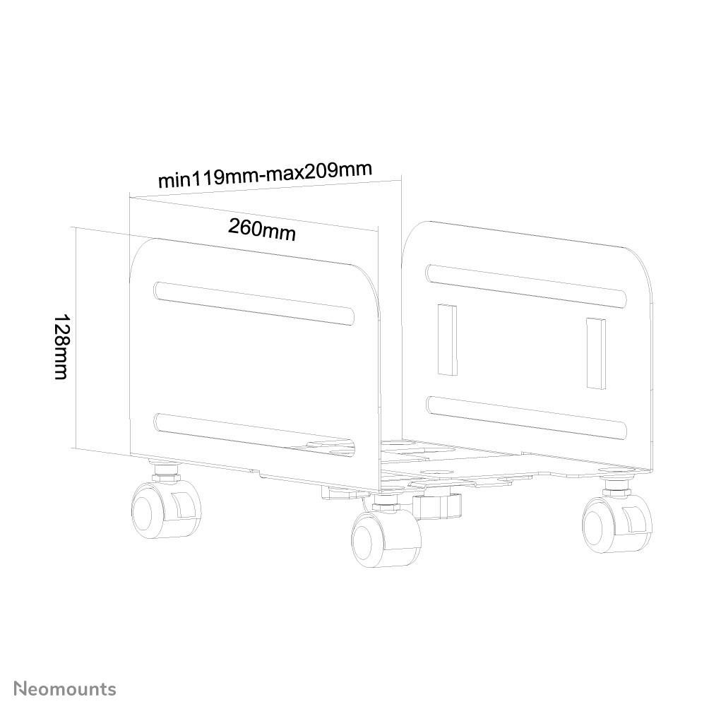 Rca Informatique - image du produit : CPU/PC TROLLEY PCWIDTH 12-21CM BLACK