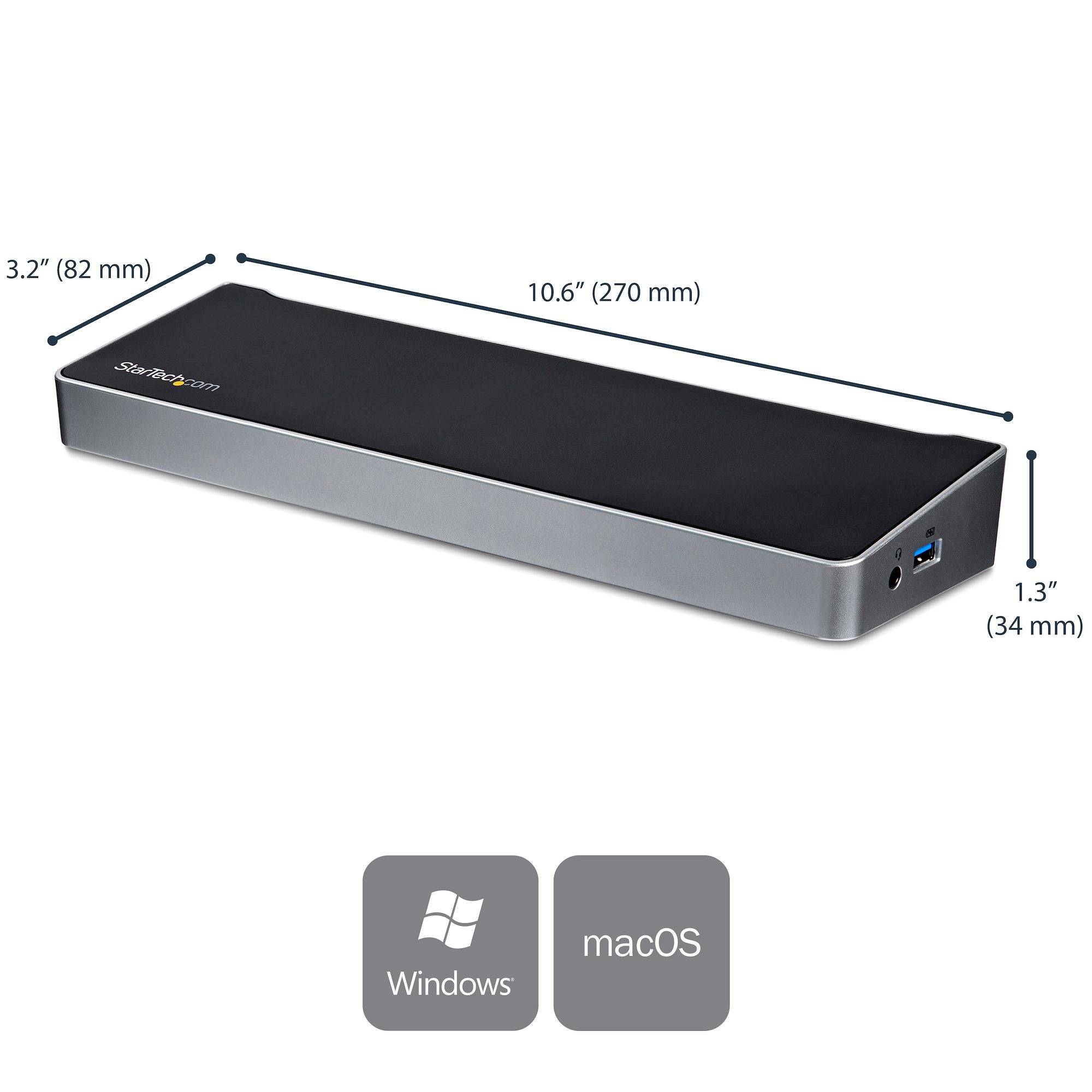 Rca Informatique - image du produit : TRIPLE-4K MONITOR USB-C DOCK WINDOWS/MACBOOK - POWER DELIVERY