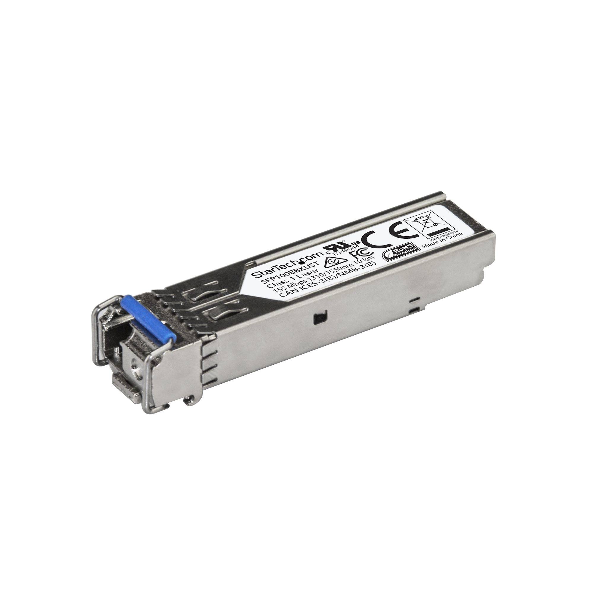 Rca Informatique - image du produit : 100BASE-BX SFP - MSA COMPLIANT - UPSTREAM - 100 MBPS - SM LC 10