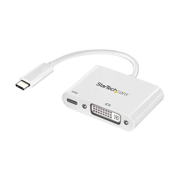 Rca Informatique - Image du produit : USB C TO DVI ADAPTER WITH POWER DELIVERY - WHITE - USB-C ADAPTER