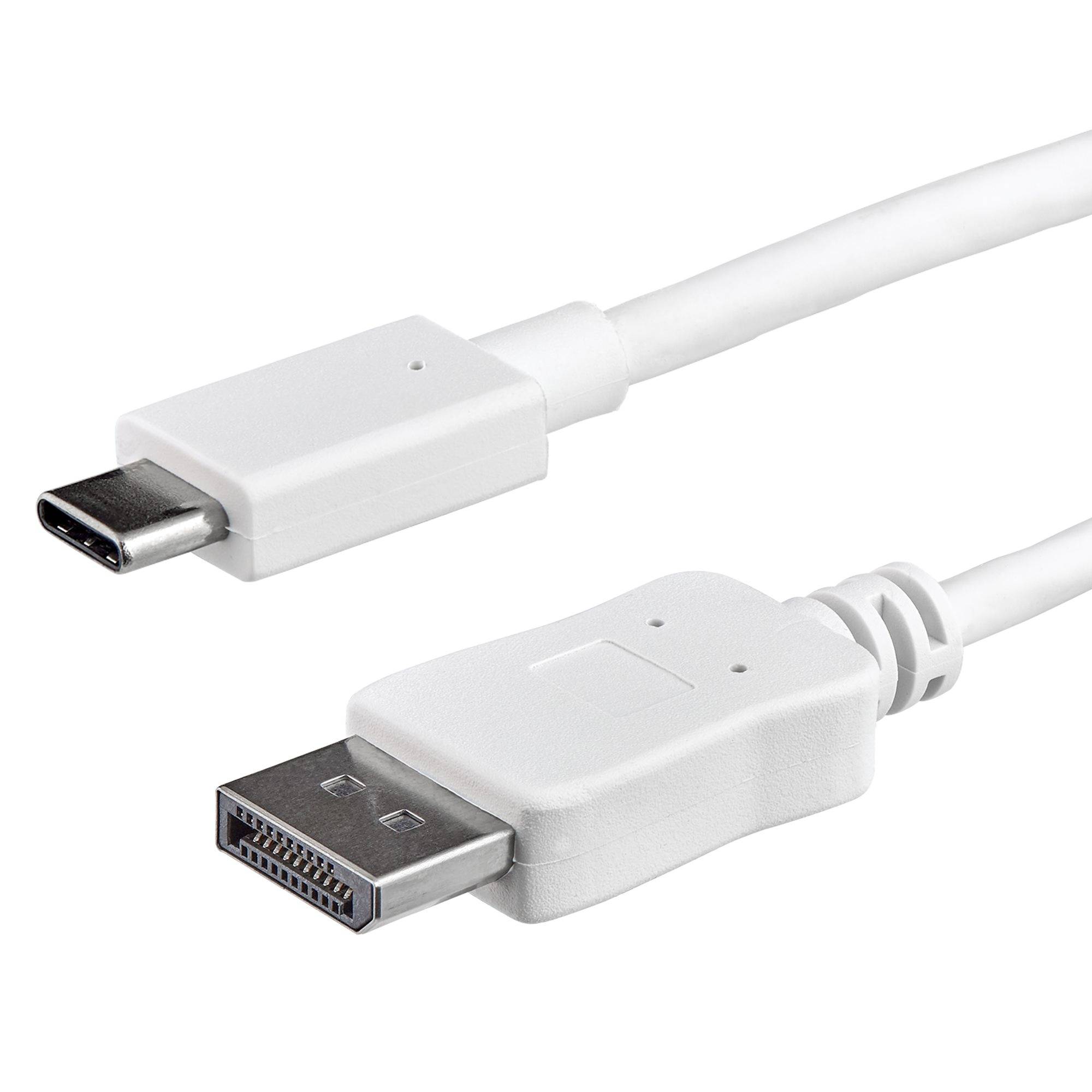 Rca Informatique - Image du produit : 1M USB-C TO DISPLAYPORT CABLE USB C TO DP ADAPTER - WHITE