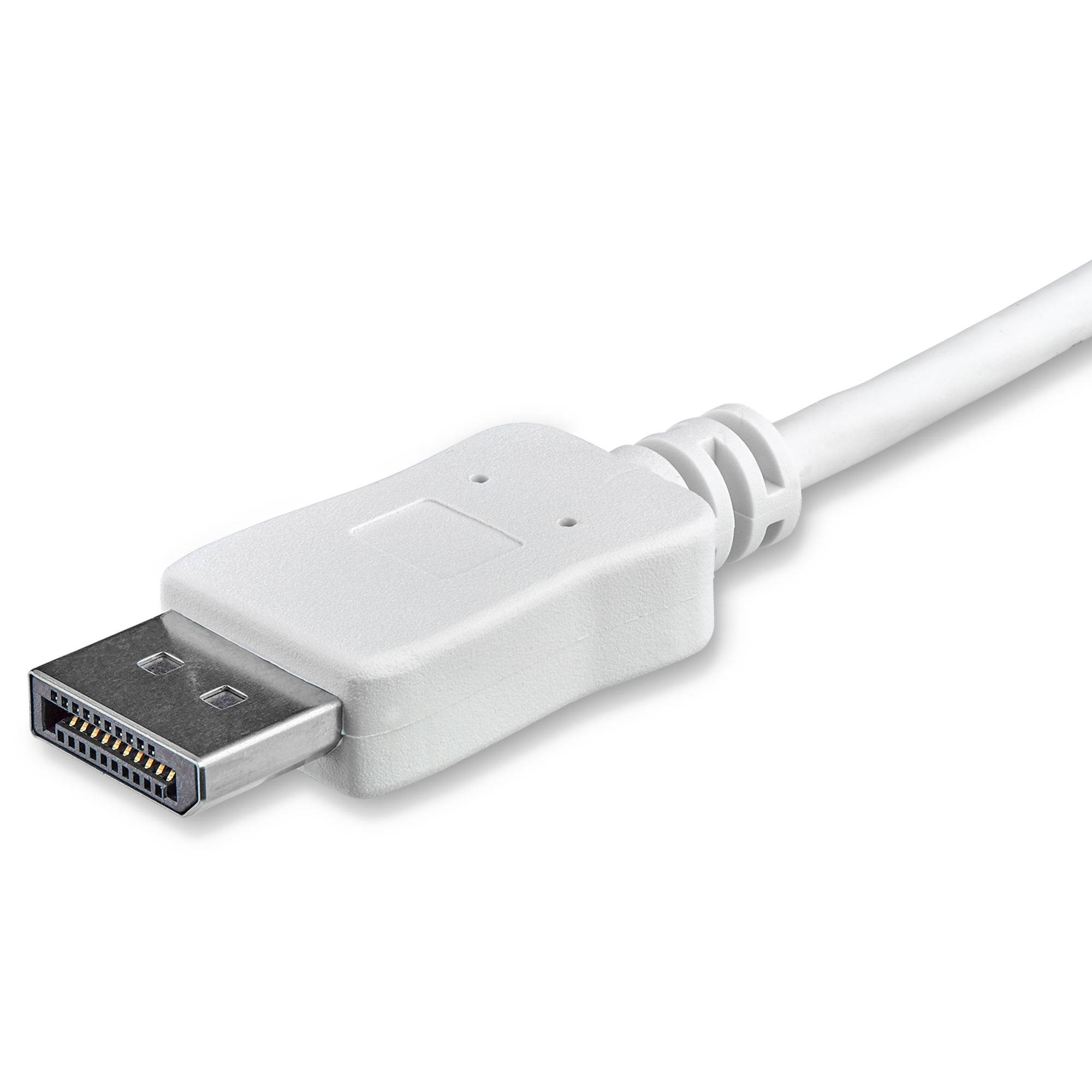 Rca Informatique - image du produit : 1M USB-C TO DISPLAYPORT CABLE USB C TO DP ADAPTER - WHITE