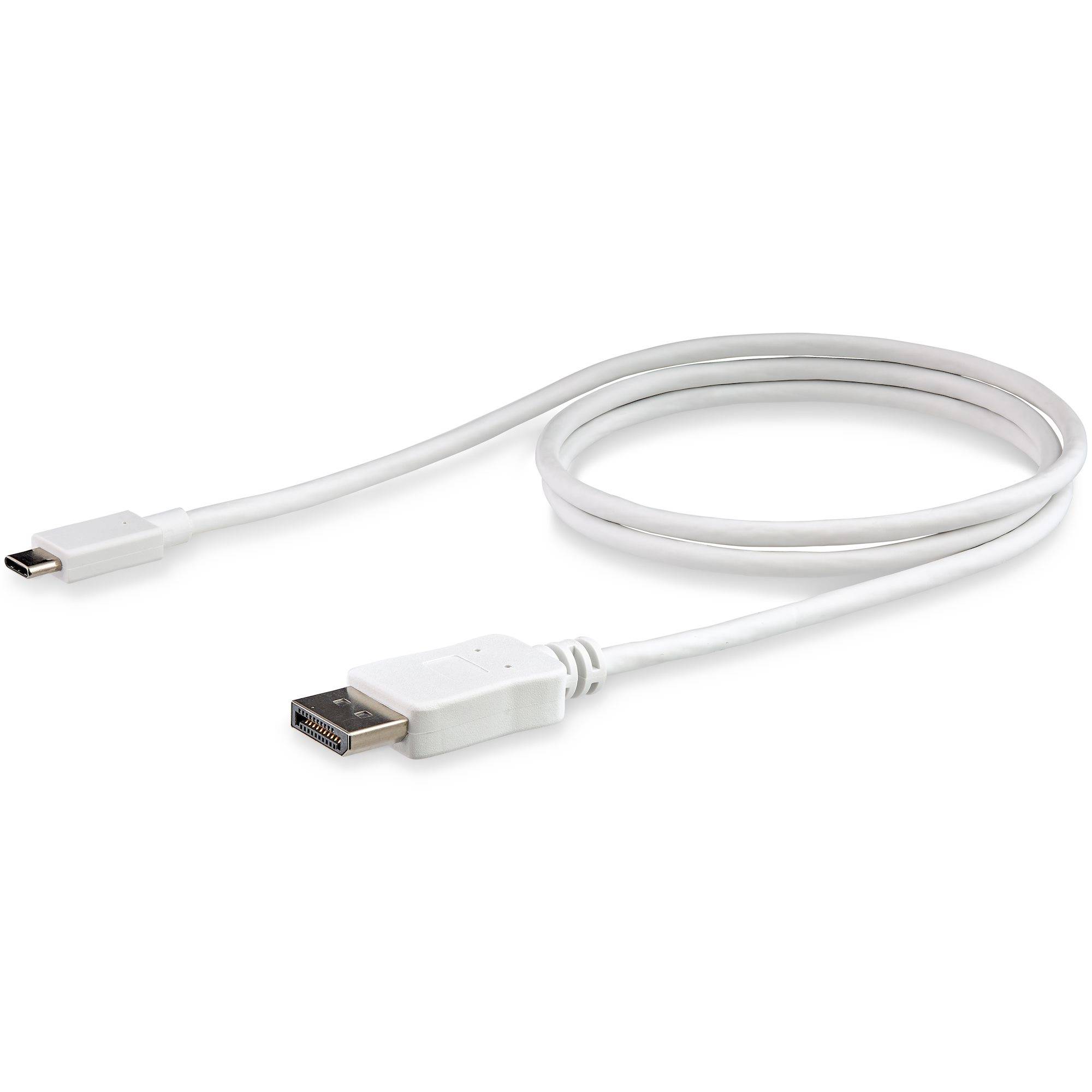 Rca Informatique - image du produit : 1M USB-C TO DISPLAYPORT CABLE USB C TO DP ADAPTER - WHITE