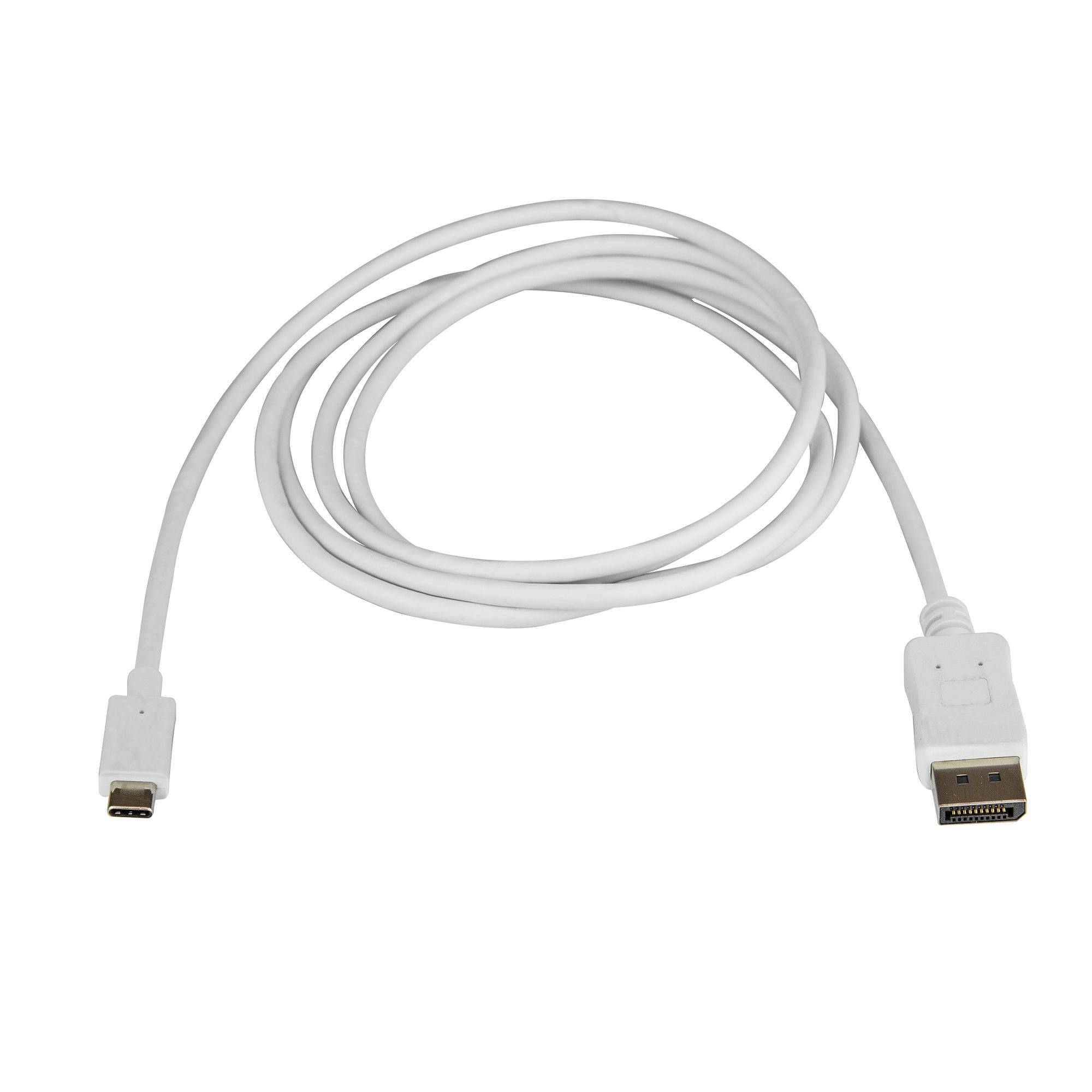 Rca Informatique - image du produit : 1.8M USB-C TO DISPLAYPORT CABLE USB C TO DP ADAPTER - WHITE