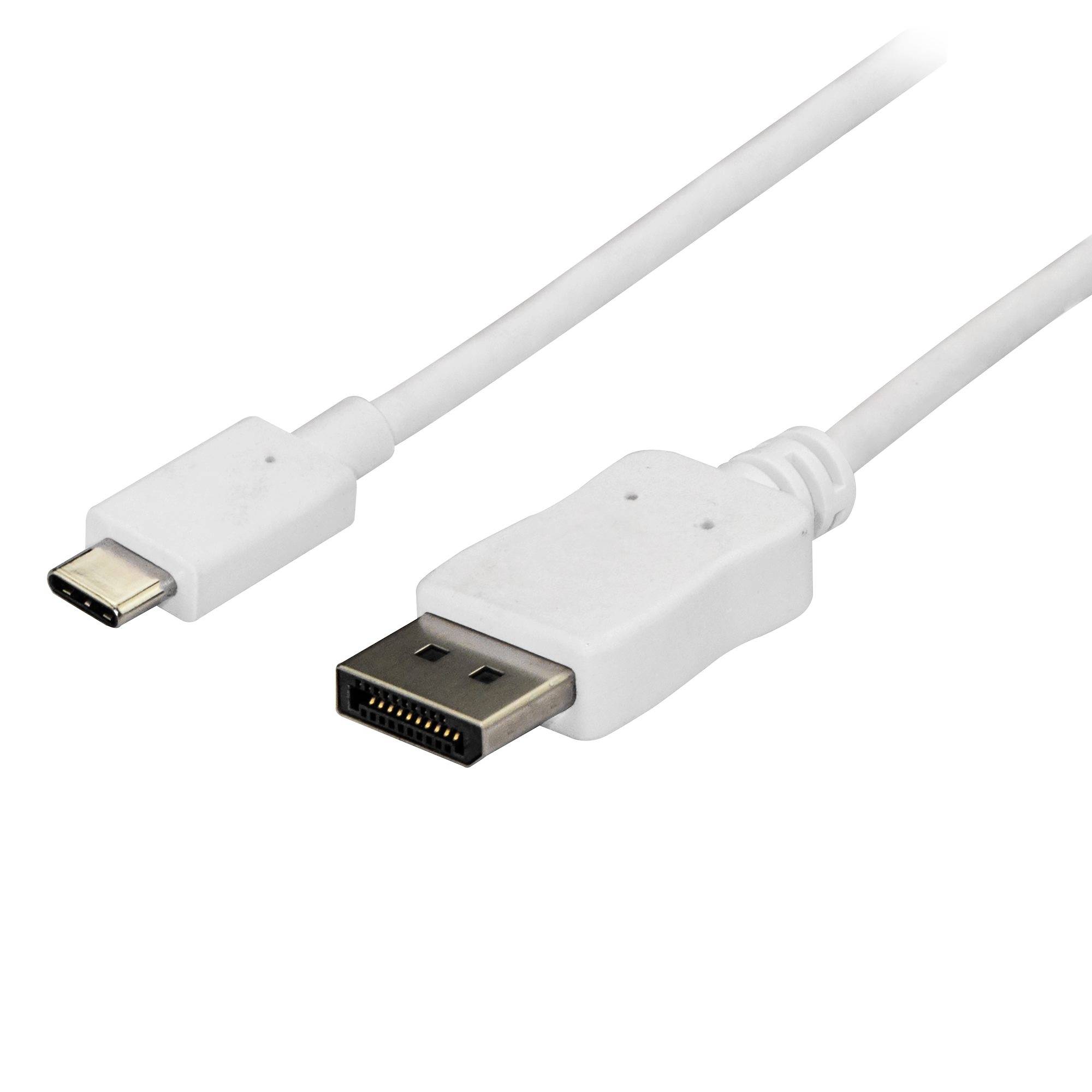 Rca Informatique - image du produit : 1.8M USB-C TO DISPLAYPORT CABLE USB C TO DP ADAPTER - WHITE