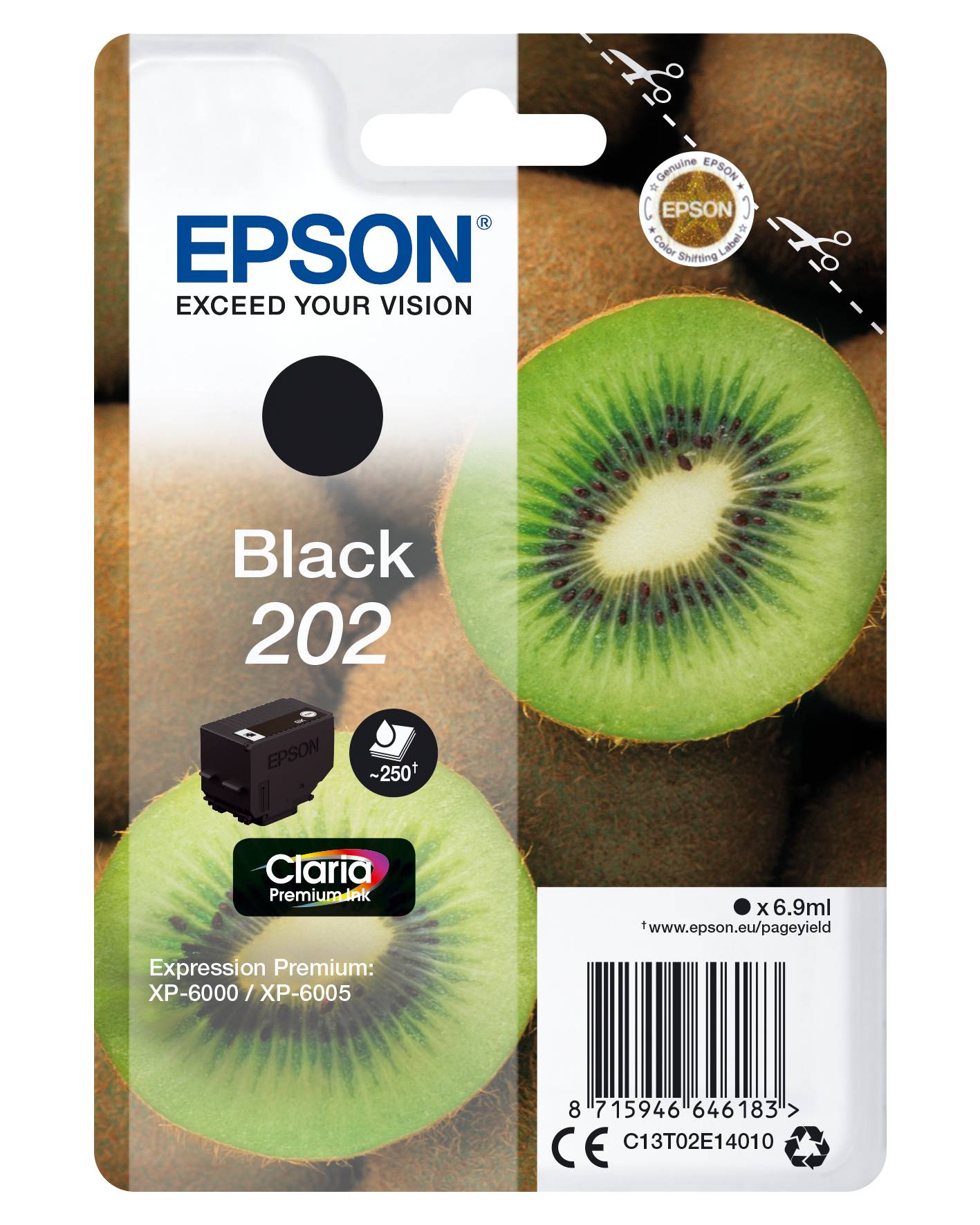 Rca Informatique - Image du produit : SINGLEPACK BLACK 202 KIWI CLARA PREMIUM INK