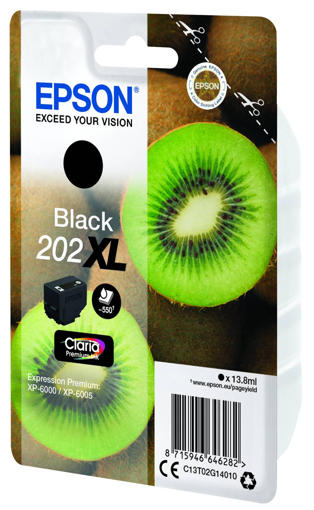 Rca Informatique - image du produit : SINGLEPACK BLACK 202XL KIWI CLARA PREMIUM INK