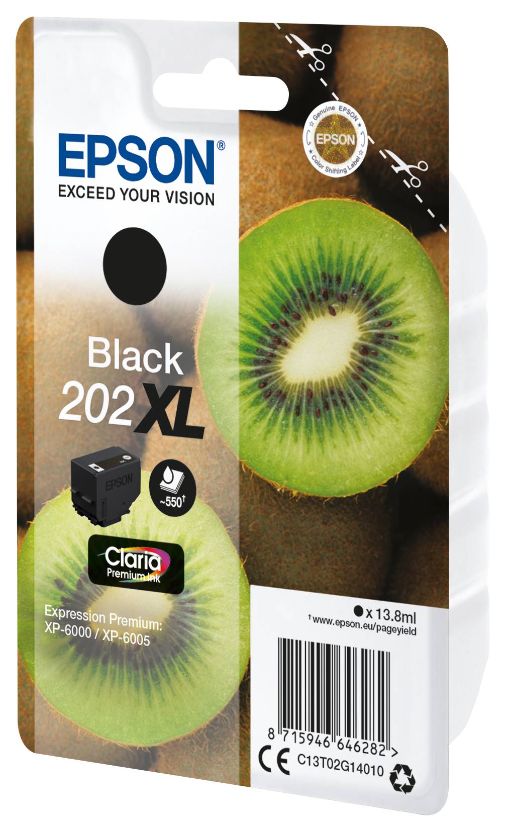 Rca Informatique - image du produit : SINGLEPACK BLACK 202XL KIWI CLARA PREMIUM INK