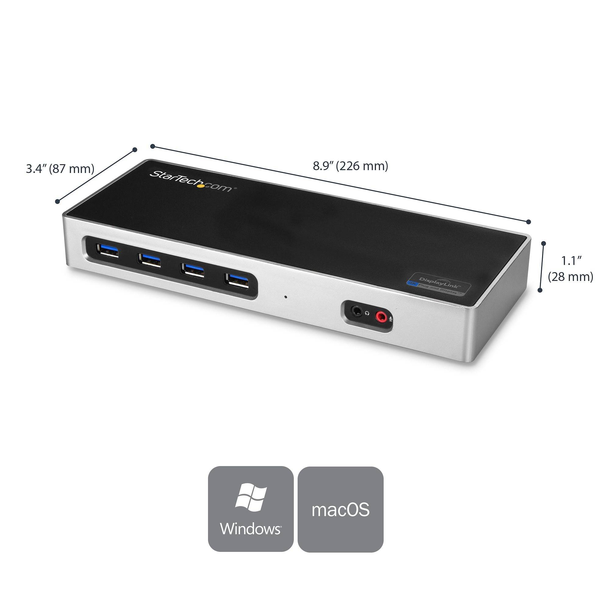 Rca Informatique - image du produit : USBC / USB 3.0 DOCKING STATION DUAL HDMI/DUAL DP/HDMI DP 60HZ