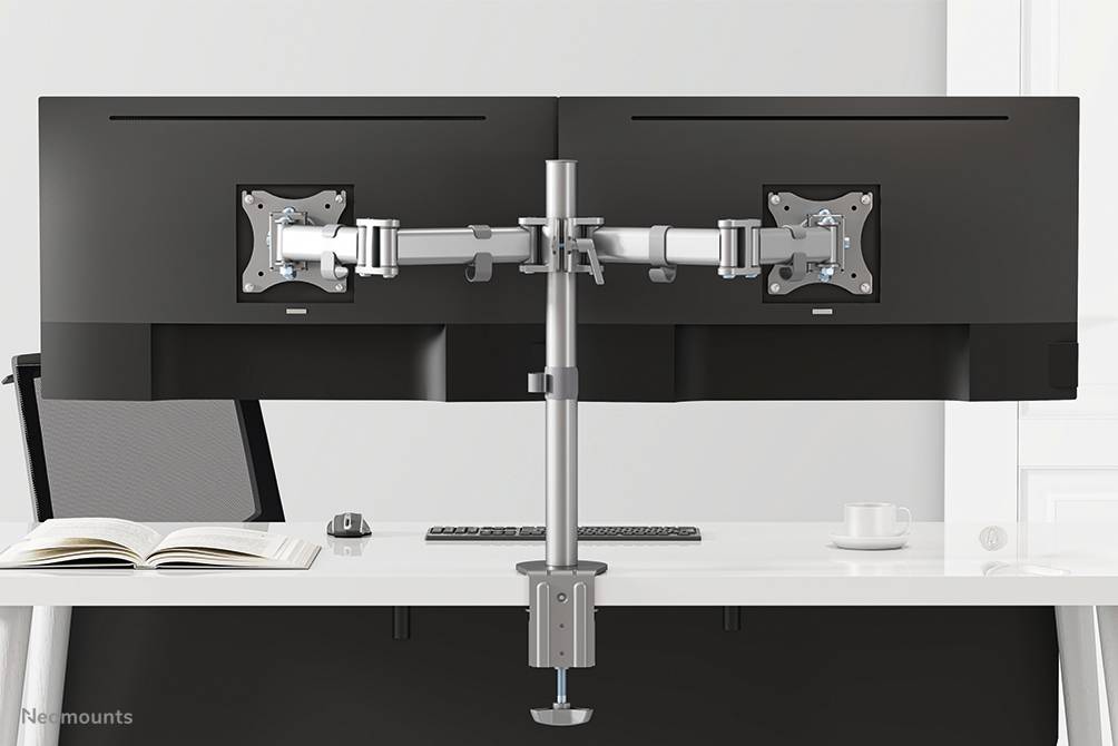 Rca Informatique - image du produit : DESK MOUNT DUAL 10-27IN SILVER CLMP/GRM.MAX16KG.75X75TO100X100M