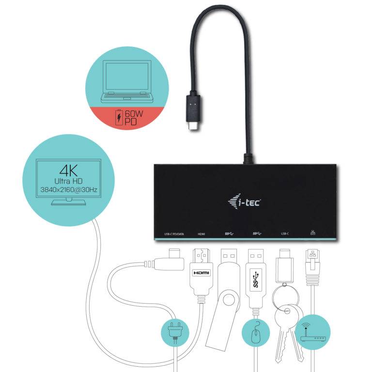 Rca Informatique - image du produit : I-TEC USB-C TRAVEL DOCK .