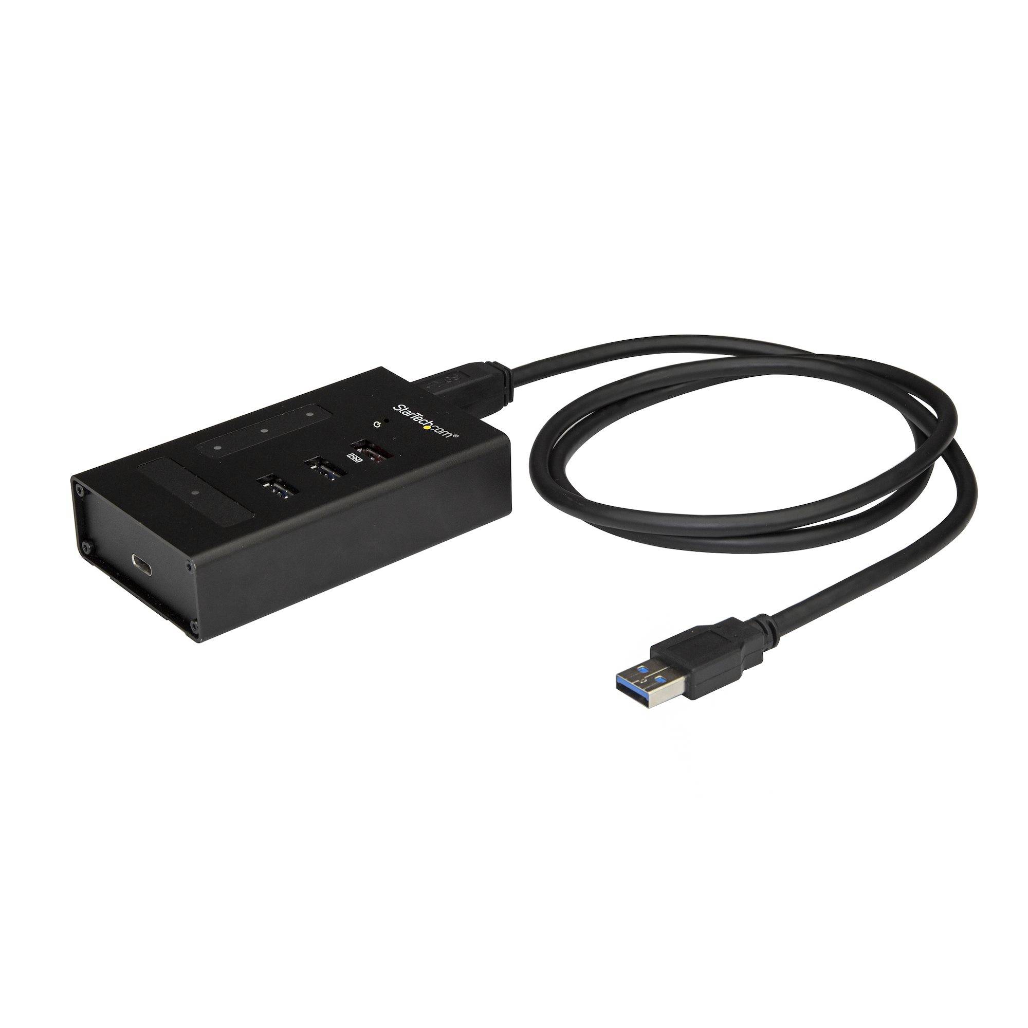 Rca Informatique - image du produit : 4PORT USB HUB USBA TO C + A USB 3.0 HUB METAL