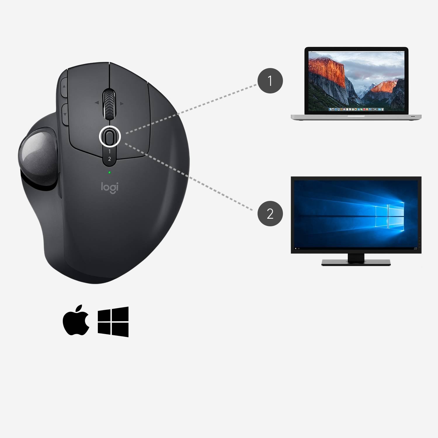 Rca Informatique - image du produit : LOGITECH MX ERGO GRAPHITE EMEA IN