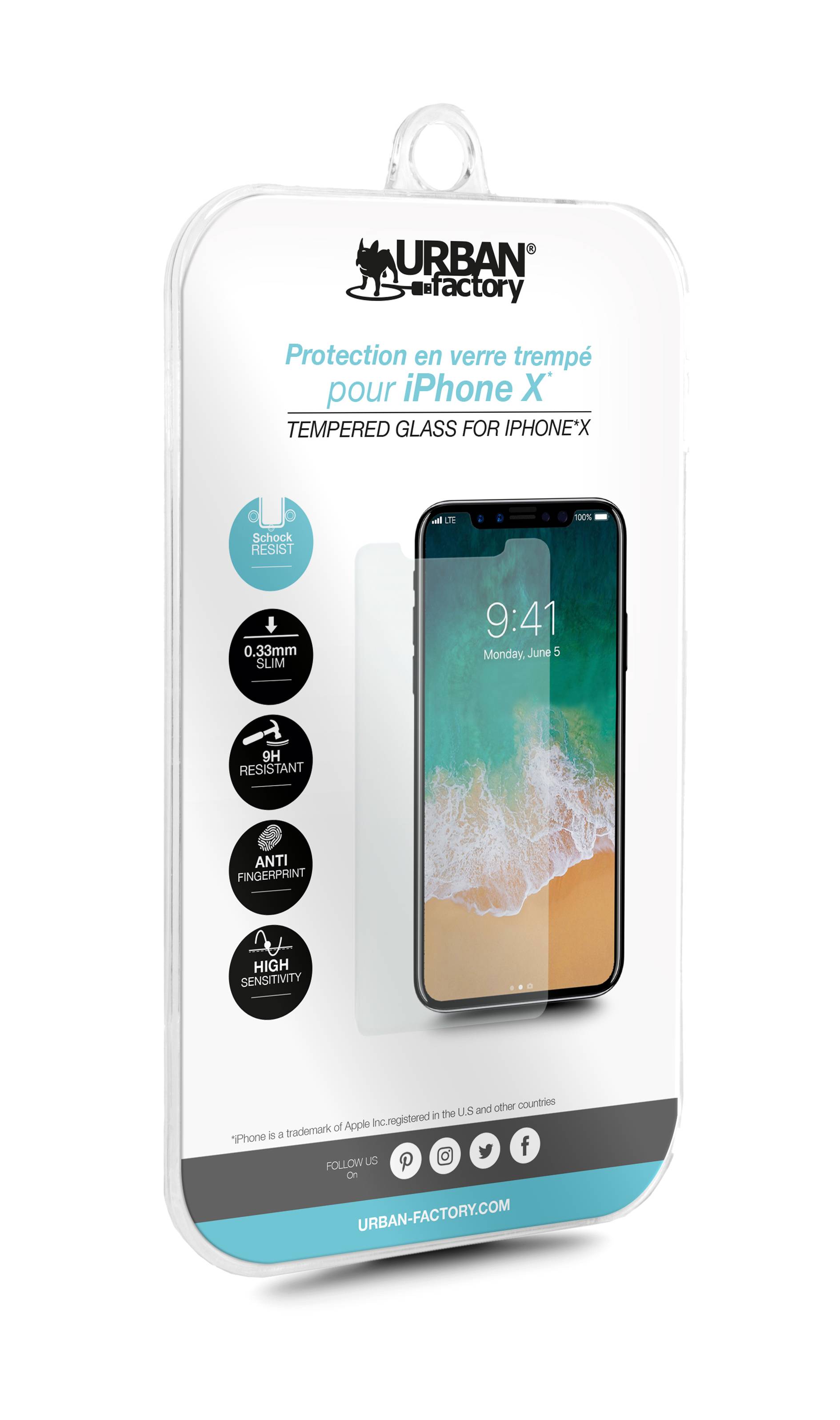 Rca Informatique - Image du produit : TEMPERED GLASS PROTECT SCREEN APPLE IPHONE X