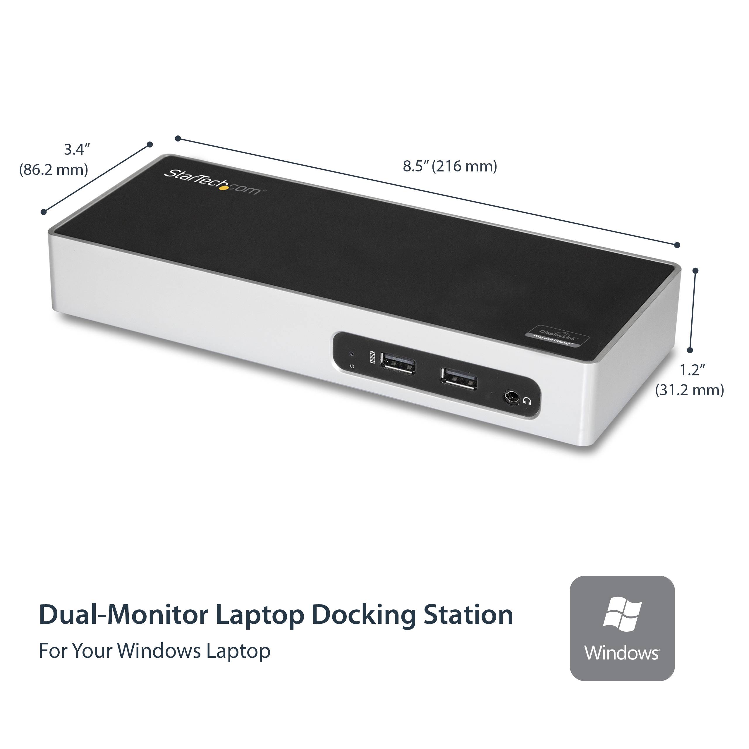 Rca Informatique - image du produit : DUAL MONITOR DOCKING STATION HDMI AND DVI / VGA - USB 3.0