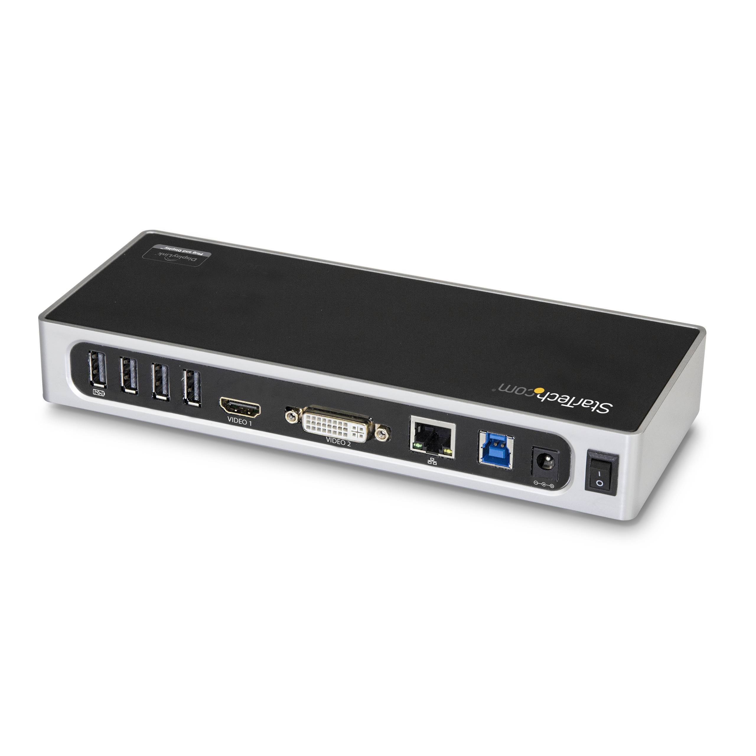 Rca Informatique - image du produit : DUAL MONITOR DOCKING STATION HDMI AND DVI / VGA - USB 3.0