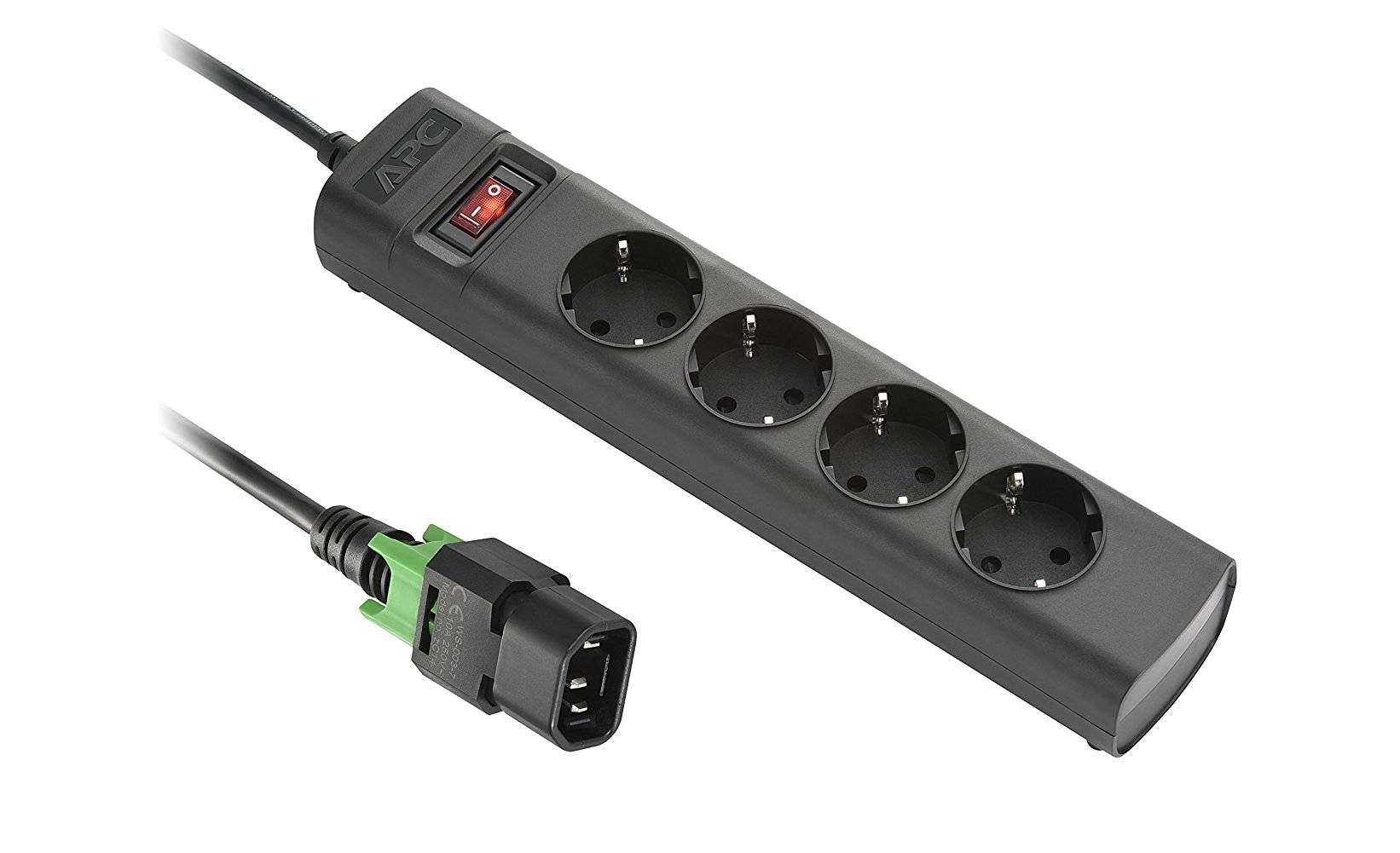 Rca Informatique - image du produit : POWER STRIP LOCKING IEC C14 TO 4OUTLET PROTCT.CONT.CEE 7/3 230V