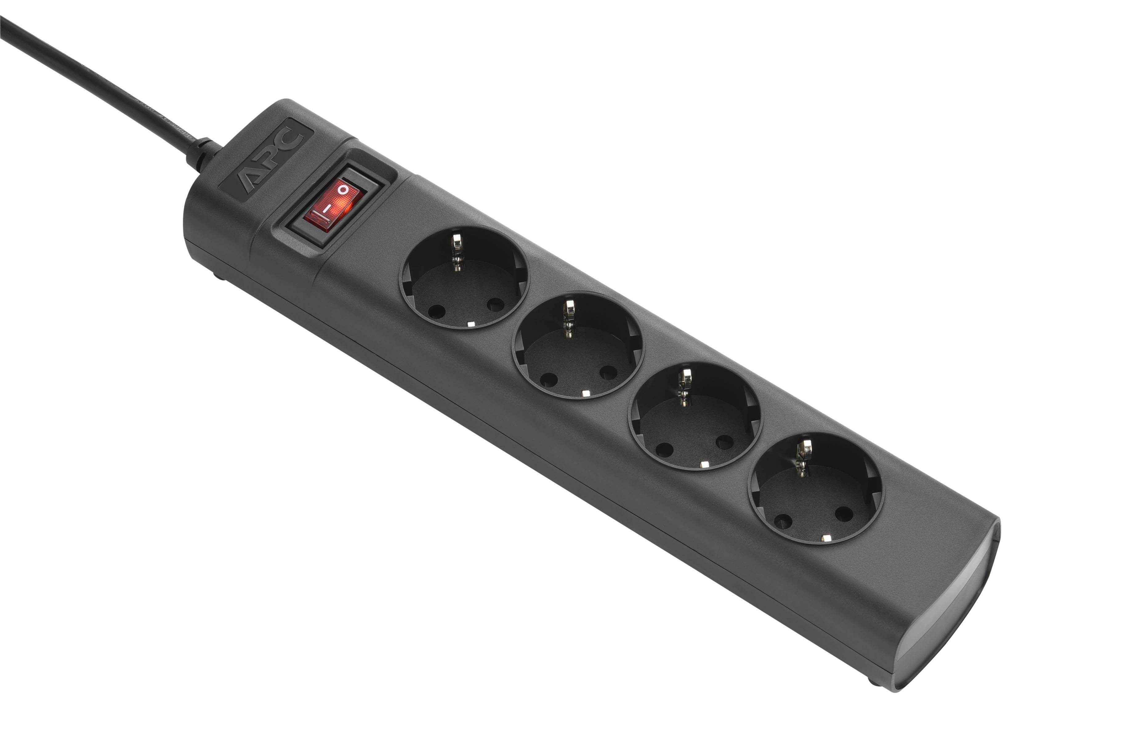 Rca Informatique - image du produit : POWER STRIP LOCKING IEC C14 TO 4OUTLET PROTCT.CONT.CEE 7/3 230V