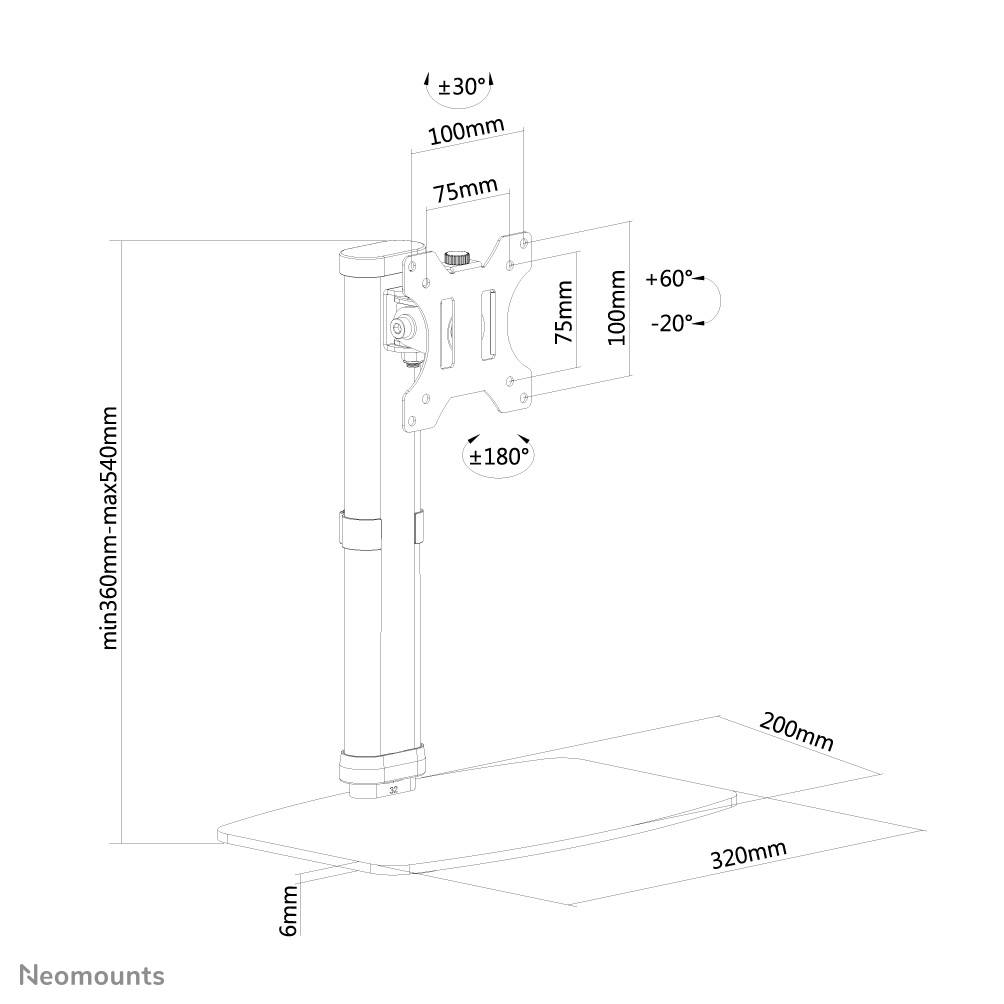 Rca Informatique - image du produit : DESK MOUNT 10-30IN FULL MOTION STAND VESA75X75TO100X100MM