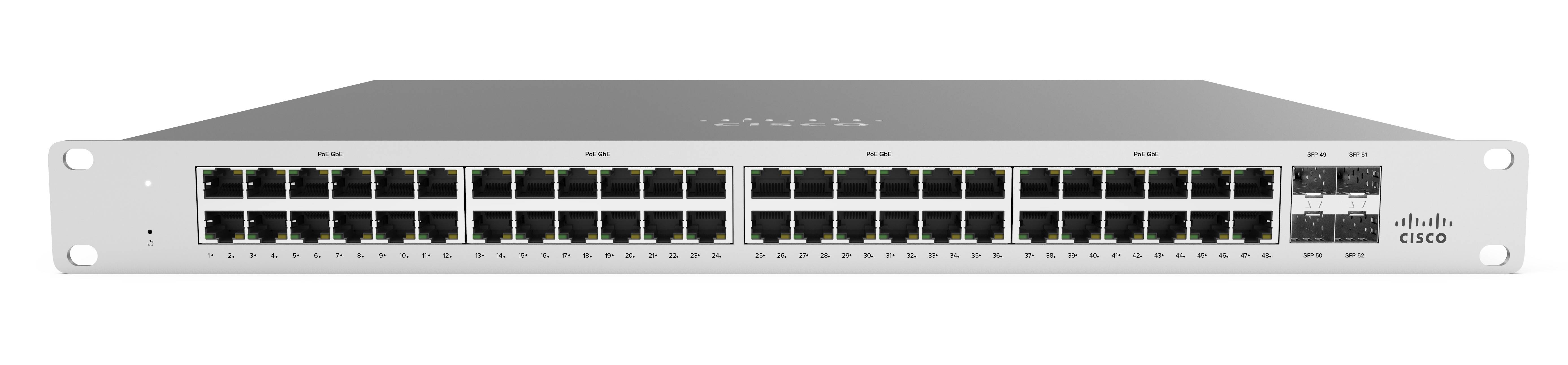 Rca Informatique - image du produit : MERAKI MS120-48FP 1G L2 CLD MANAGED 48X GIGE 740W POE SWITCH