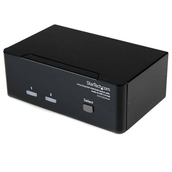 Rca Informatique - Image du produit : COMMUTATEUR KVM DOUBLE DVI USB - 2 PORTS