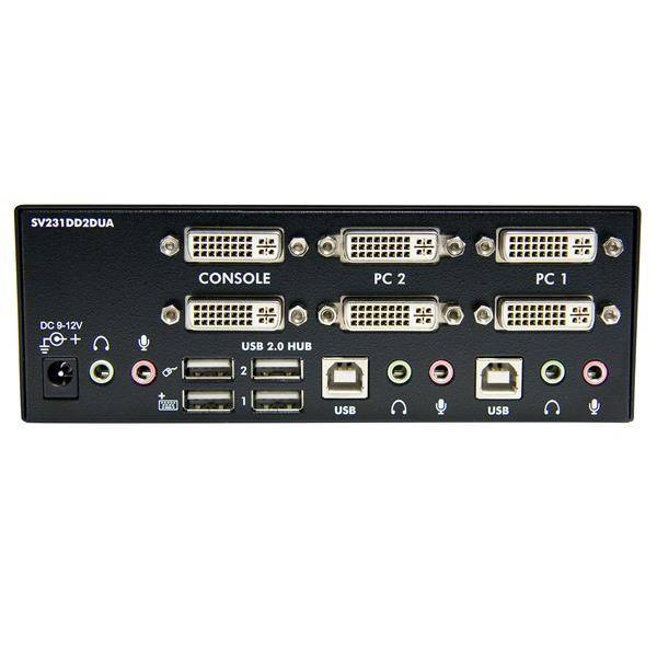 Rca Informatique - image du produit : COMMUTATEUR KVM DOUBLE DVI USB - 2 PORTS